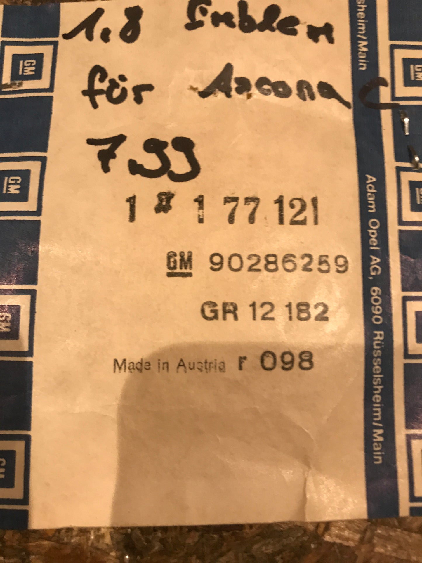Original 1,8 Emblem für Ascona C NEU