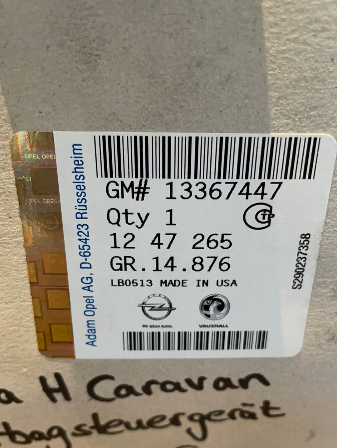 Original GM Opel Astra H Caravan Airbagsteuergerät Neu