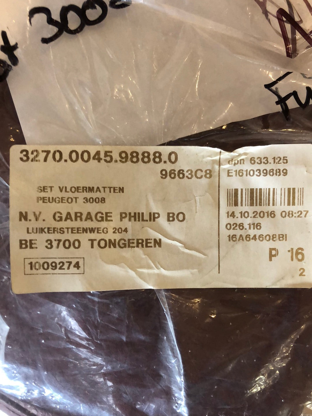 Original Peugeot 3008 Fußmatten-Satz Nadelvlies Neu