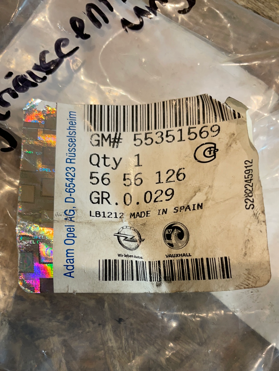 Original GM Opel Vectra Zafira Astra Schlauch Kurbelgehäuseentlüftung Neu