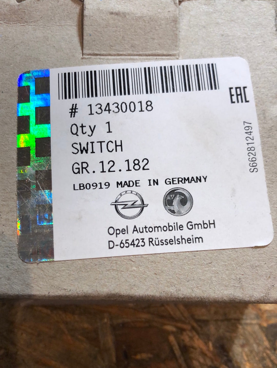 Original GM Opel Corsa E Schalter Fensterheber vorne rechts Neu
