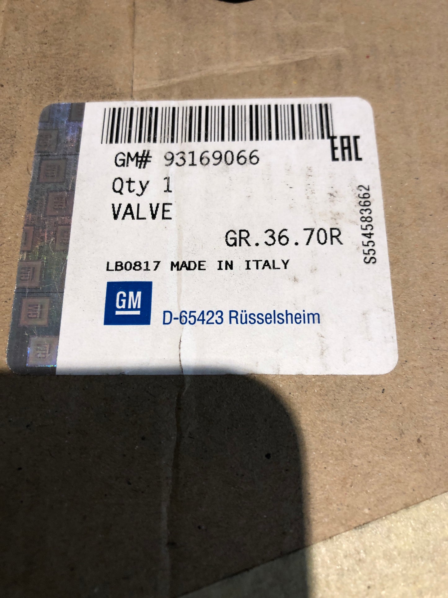 Original GM Opel Corsa C/D Agila Meriva 1.3 CDTI AGR-Ventil Neu
