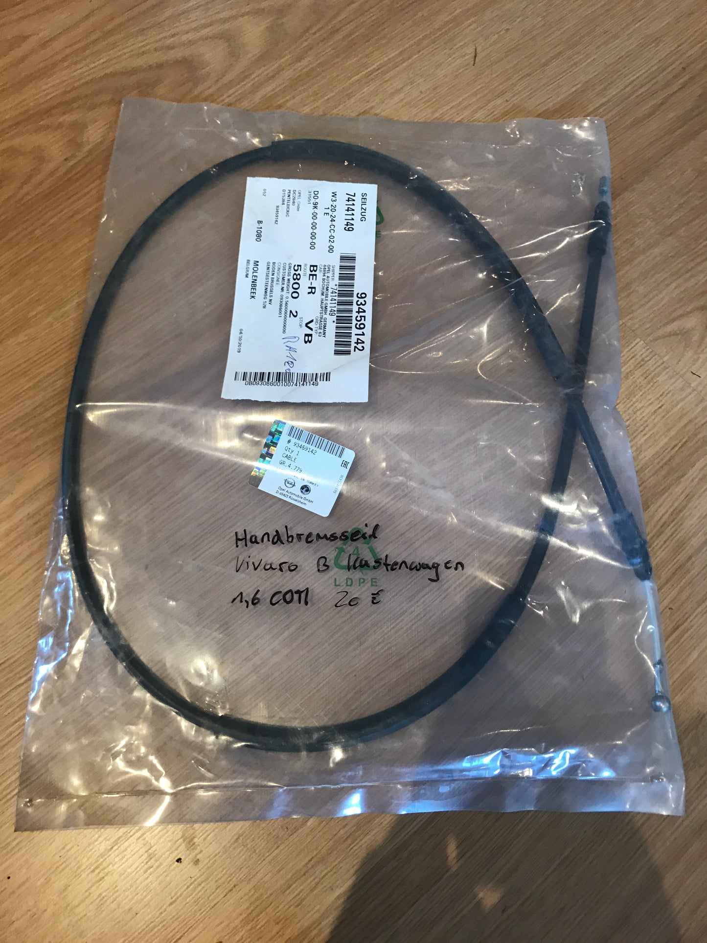 Original Vivaro B 1,6 CDTI Handbremsseil NEU