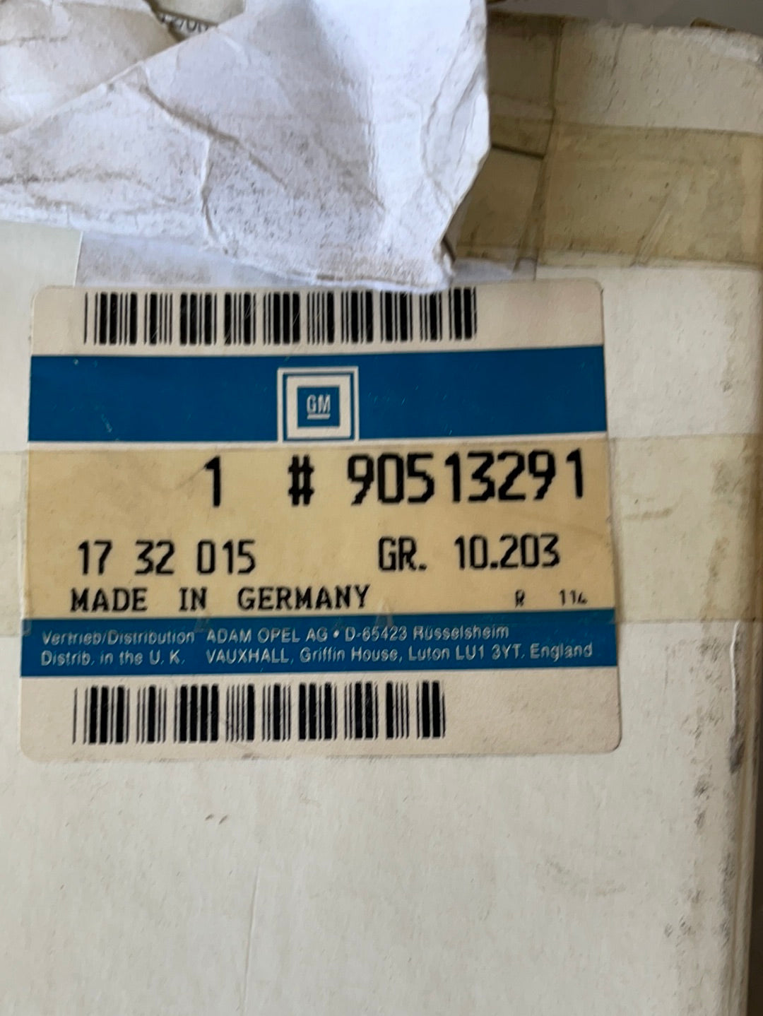 Original GM Opel Tigra A Sonnenrollo Heckfenster Neu