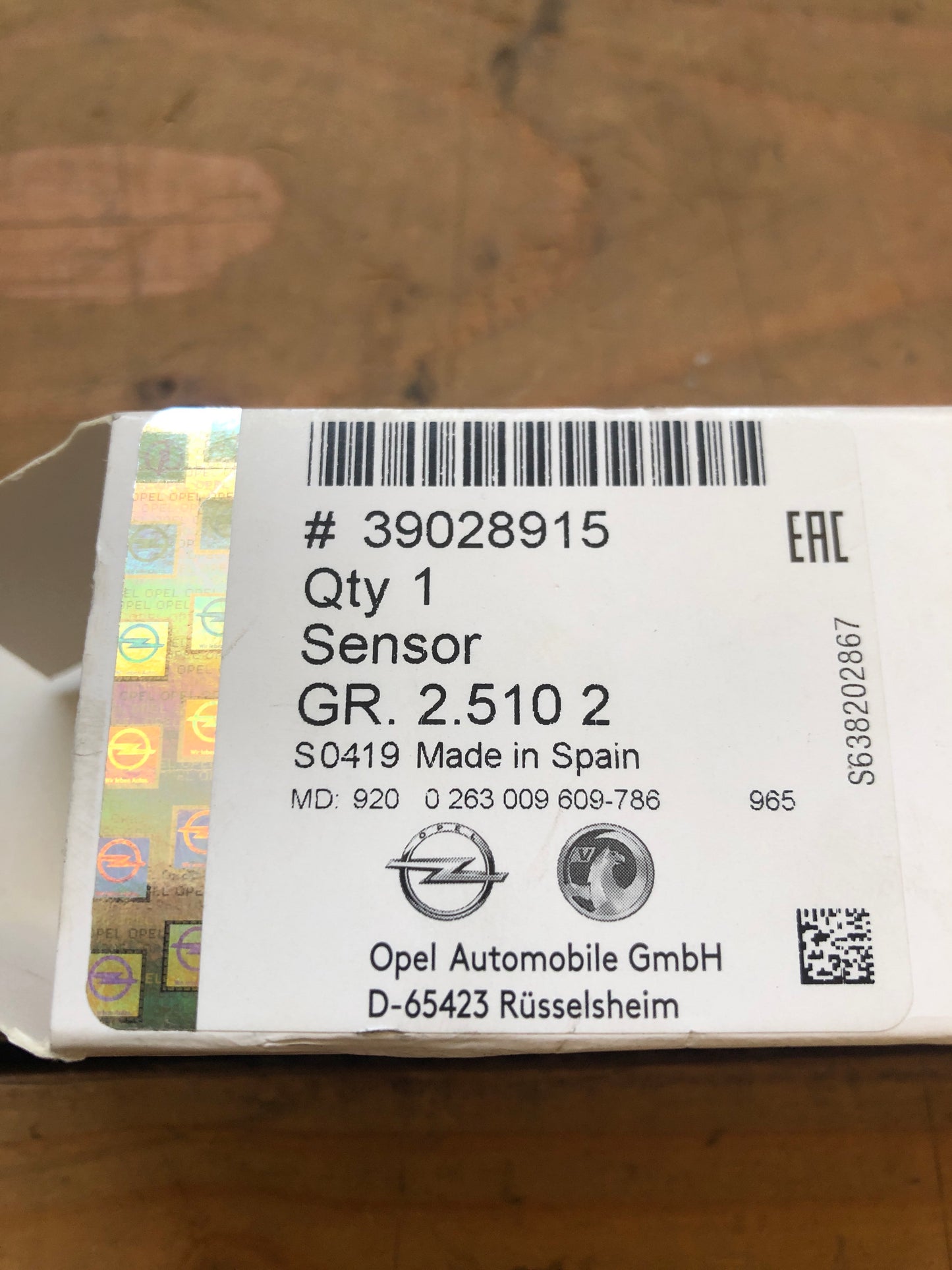 Original GM Opel Grandland X Parksensor Neu