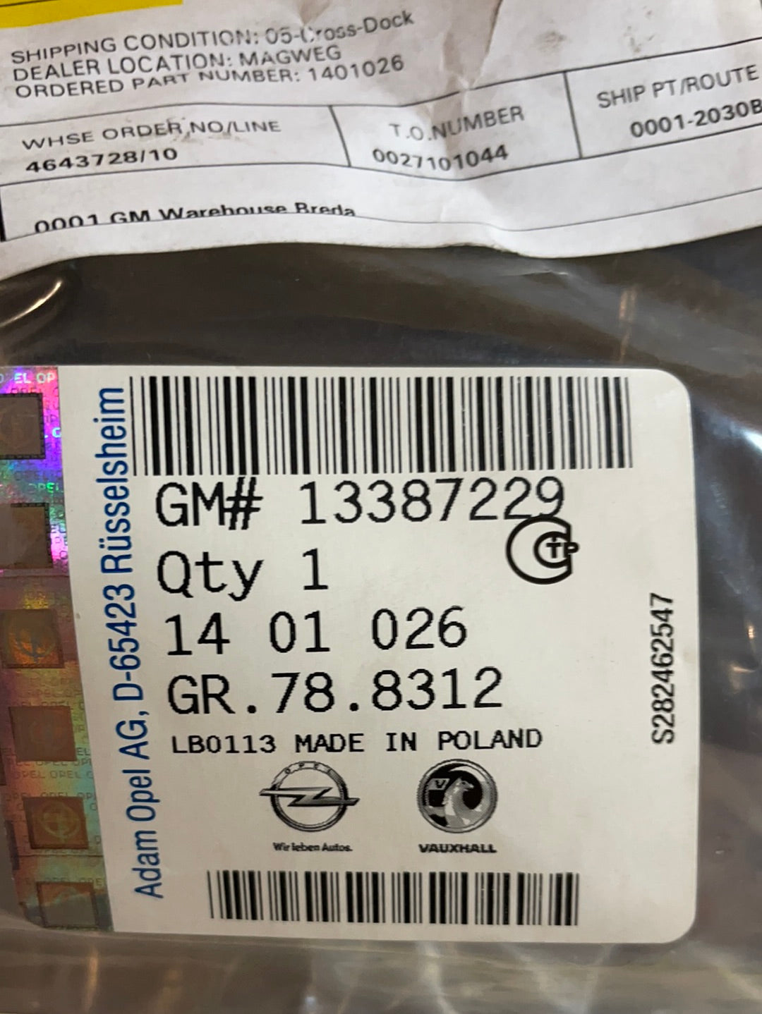 Original GM Opel Astra J Einsatz Stoßfänger vorne rechts Neu