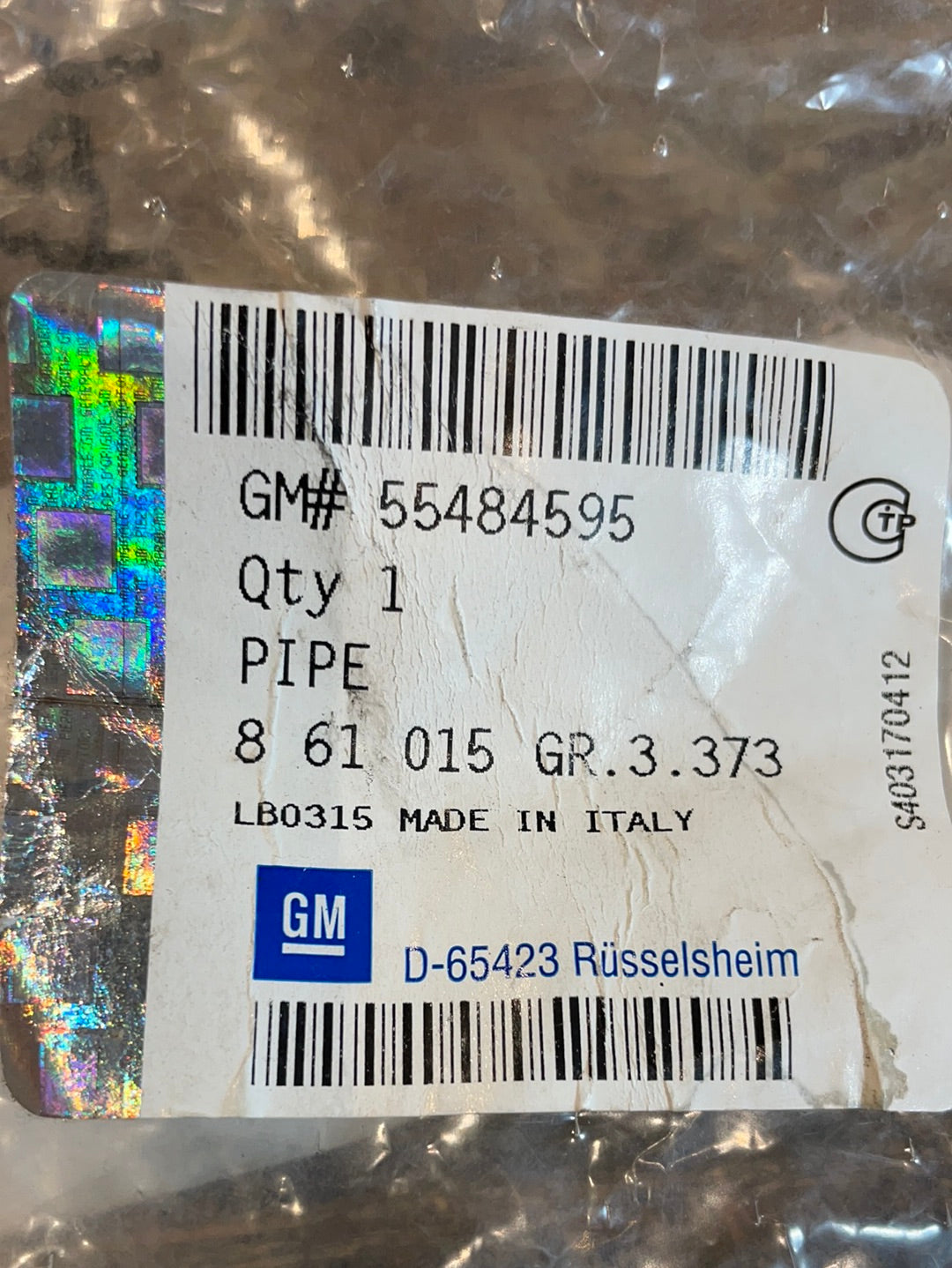 Original GM Opel Astra K Mokka 1,6 CDTI Ölrohr Turbolader Neu