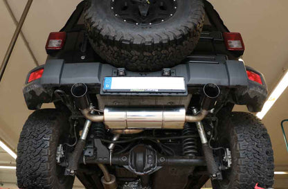 FOX Jeep Wrangler III - JK Endschalldämpfer quer Ausgang rechts/links - 1x100 Typ 25 rechts/links schwarz emalliert
