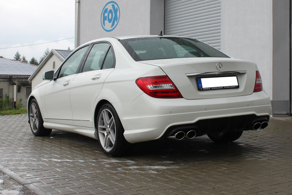 FOX Mercedes C-Klasse 4 Zylinder - W204/S204 AMG-Paket Endschalldämpfer rechts/links mit Y-Verbindungsstück - 2x115x85 Typ 32 rechts/links