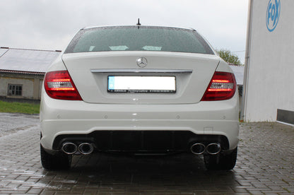 FOX Mercedes C-Klasse 4 Zylinder - 204 AMG-P. + C63 Diff. Endschalldämpfer rechts/links mit Y-Verbindungsstück - 2x115x85 Typ 32 rechts/links