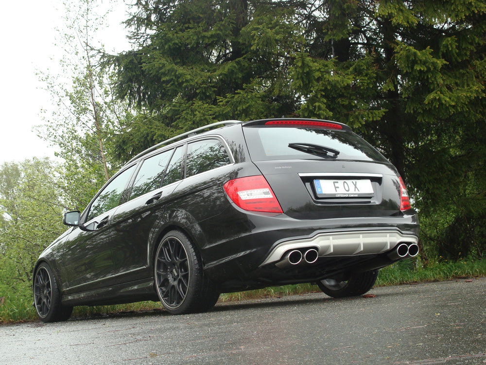 FOX Mercedes C-Klasse 4 Zylinder - 204 AMG-P. + C63 Diff. Endschalldämpfer rechts/links mit Y-Verbindungsstück - 2x115x85 Typ 32 rechts/links