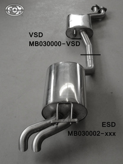 FOX Mercedes E-Klasse W124 Stufenheck Vorschalldämpfer Ø70mm