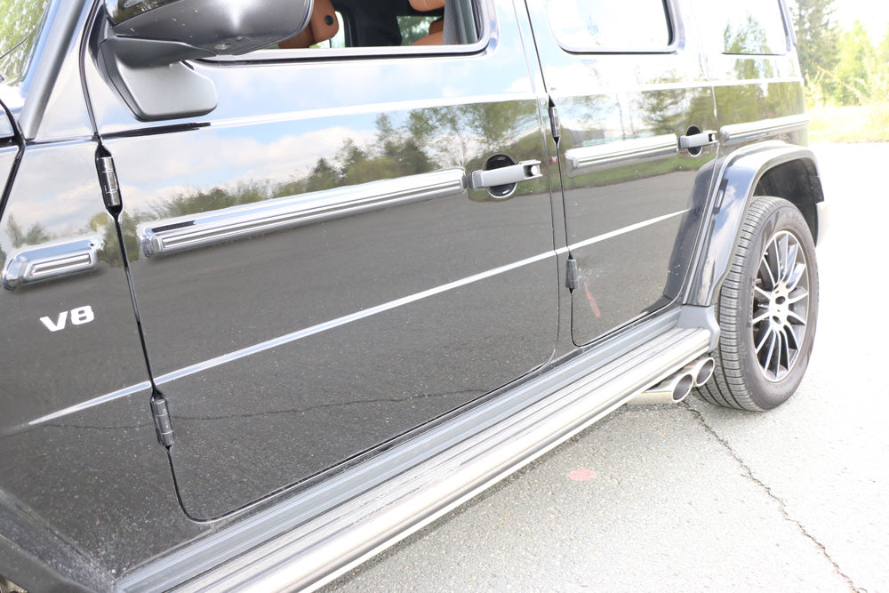 FOX Mercedes G-Klasse G500 310kW - 463 Endrohr zum anstecken - 2x115x85 Typ 38 rechts und links unterm Trittbrett