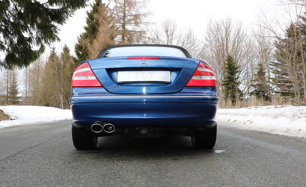 FOX Mercedes CLK Typ 209 Endschalldämpfer einseitig Ø70mm - 2x115x85 Typ 32