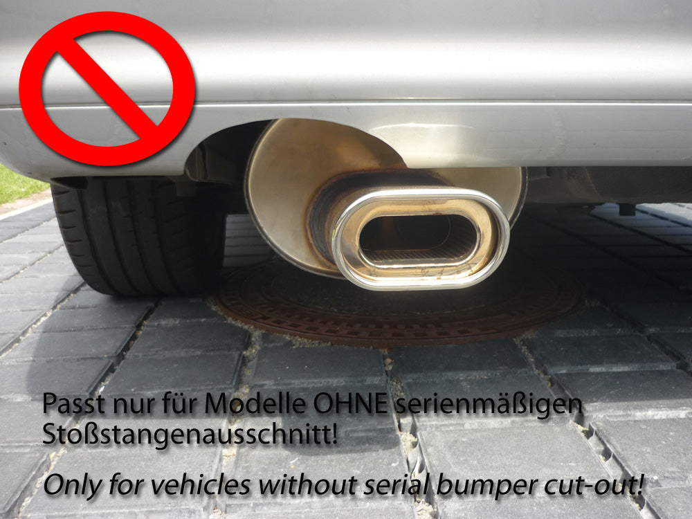 FOX Mercedes SL Typ R129 Endschalldämpfer Ø70mm - 135x80 Typ 53 - Nur für Modelle mit serienmäßiger Steckverbindung! (kein Flansch!)