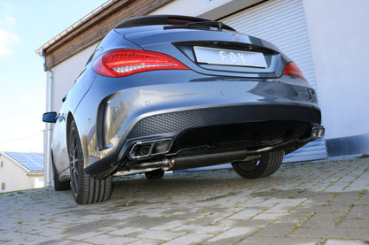 FOX Mercedes CLA - C117/ X117 mit AMG 45 Endrohren Endschalldämpfer quer Ausgang rechts/links für Modelle mit AMG45 oder AMG-Line Endrohre - Endrohre in originaler Stoßstange