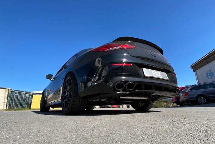 FOX Mercedes CLA 45/ 45S - 118 Endschalldämpfer quer Ausgang rechts/links - Ausgang der Endrohre in den originalen Endrohren