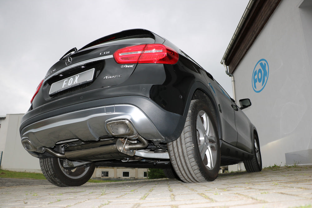 FOX Mercedes GLA - X156 4-matic Endschalldämpfer quer Ausgang rechts/links - 1x50mm rechts/links Ausgang in den originalen Endrohren