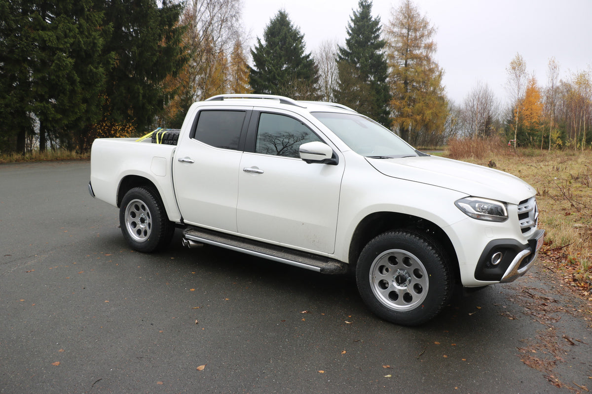 FOX Mercedes X-Klasse 4matic Endrohrsystem Ausgang seitlich rechts und links am Fahrzeug - 2x90 Typ 16 rechts/links