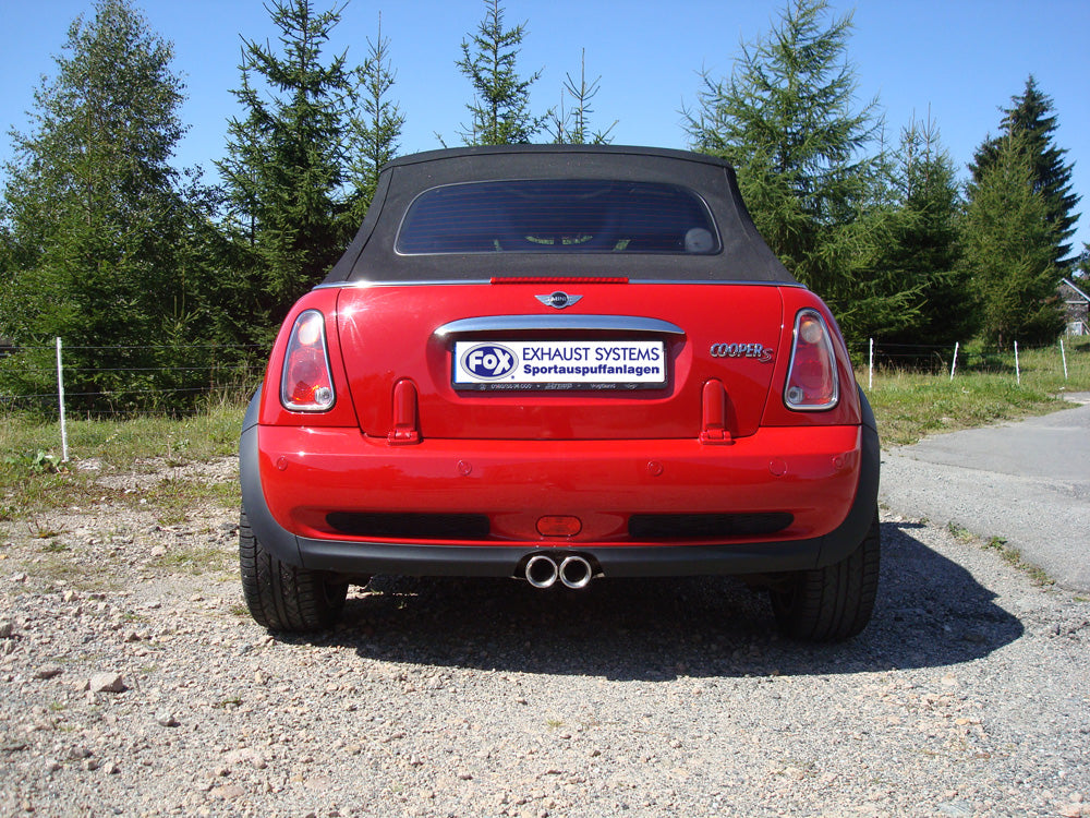 FOX Mini Cooper S Cabrio R52 Endschalldämpfer rechts/links Ausgang mittig - 2x76 Typ 13
