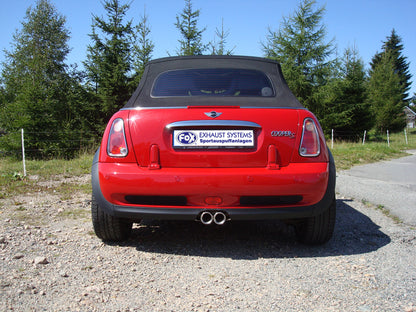 FOX Mini Cooper S Cabrio R52 Endschalldämpfer rechts/links Ausgang mittig - 2x76 Typ 13
