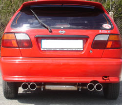 FOX Nissan Almera Typ N15 Hatchback Endschalldämpfer Ausgang rechts/links  - 2x90 Typ 13 rechts/links