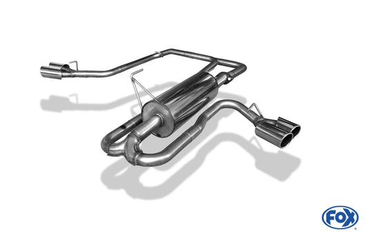 FOX Nissan Navara D40 - 2,5l dCi Endschalldämpfer Sidepipe, Ausgang rechts und links am Fahrzeug - 2x90 Typ 16 rechts/links