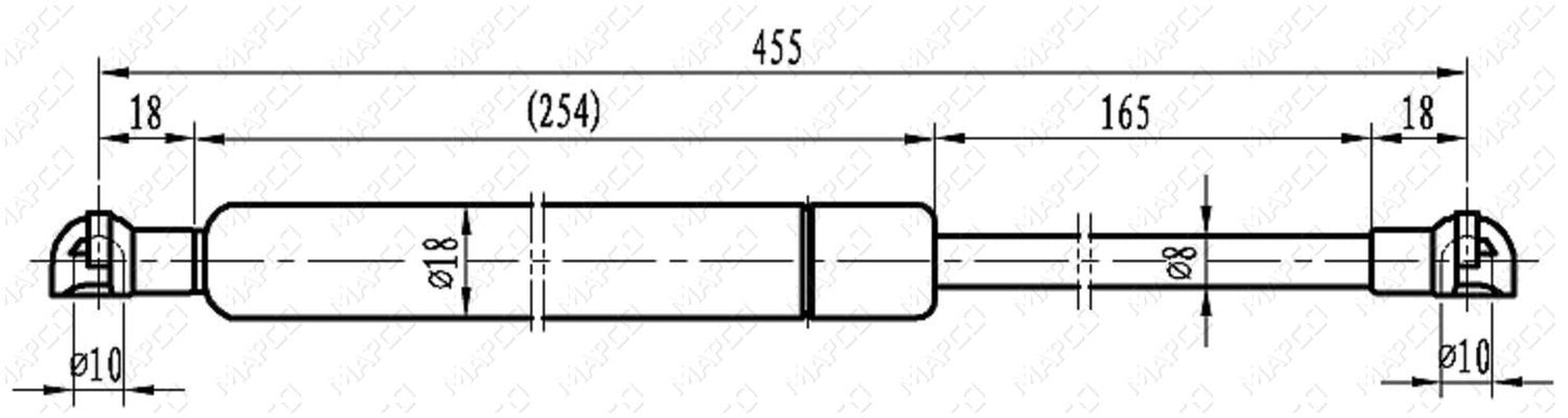 MAPCO Gasfeder, Koffer-/Laderaum 91000