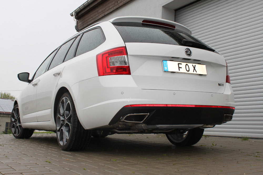 FOX Skoda Octavia 5E RS - TSI Endschalldämpfer rechts/links -  Austritt der Endrohre in den originalen Endrohren