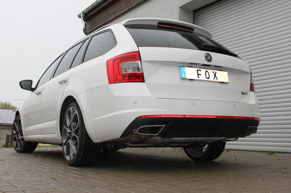 FOX Skoda Octavia 5E RS - TSI mit und ohne OPF Endschalldämpfer rechts/links -  Austritt der Endrohre in den originalen Endrohren