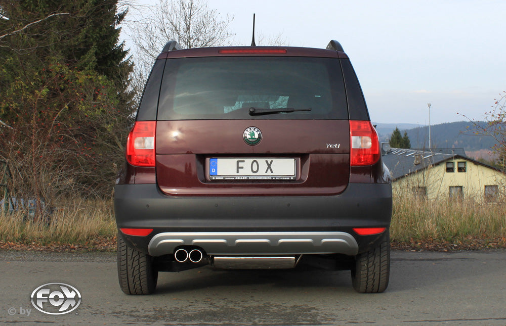 FOX Skoda Yeti 5L - Frontantrieb Endschalldämpfer - 2x80 Typ 12