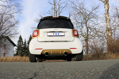 FOX Smart Forfour 453 mit Brabus Heckansatz Endschalldämpfer quer Ausgang rechts/links inkl. Flexstück - 1x100 Typ 25 rechts/links