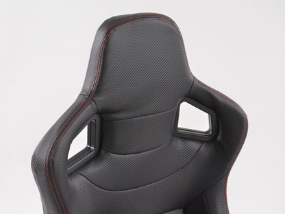 FK Sportsitze Auto Halbschalensitze Set Carbon-Optik Kunstleder schwarz