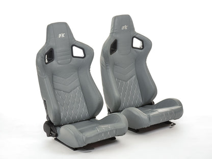 FK Sportsitze Auto Halbschalensitze Set Stuttgart Kunstleder grau/silber