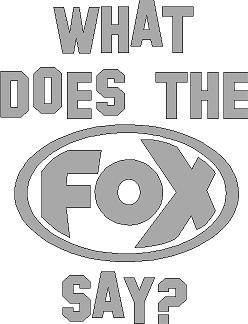 FOX FOX Sticker Silber "What does the FOX say?" - geplottet Höhe: 120mm  Breite: 100mm