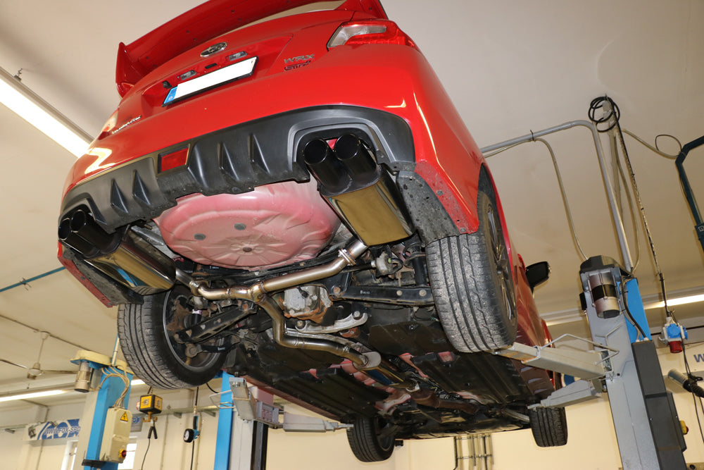 FOX Subaru Impreza GJ 4x4 - WRX Stufenheck Endschalldämpfer rechts/links zweiflutig - 2x90 Typ 12 rechts/links schwarz emalliert