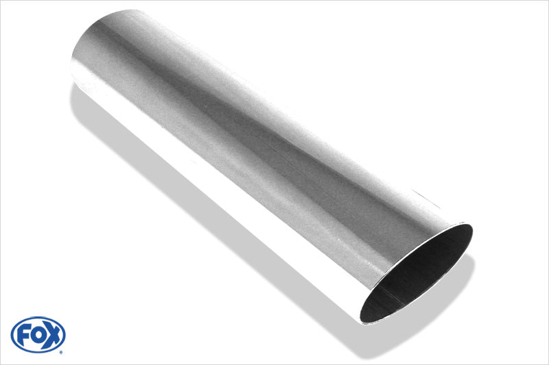 FOX Anschweißendrohr Typ 30 88x74 mm / Länge: 300 mm - oval / uneingerollt / 15° abgeschrägt / ohne Absorber