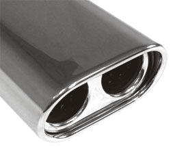 FOX Anschweißendrohr Typ 58 135x80 mm / Länge: 300 mm  - oval / eingerollt / abgeschrägt / mit Doppelrohr-Absorber