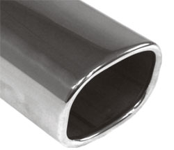 FOX Anschweißendrohr Typ 70 78x75 mm / Länge: 200 mm  - rechteckig abgerundet / eingerollt / 15°abgeschrägt / ohne Absorber