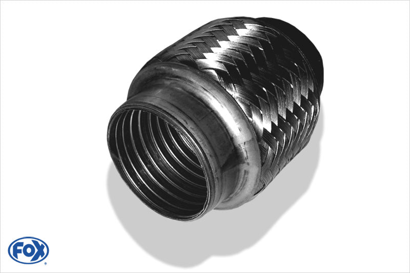 FOX Flexibles Rohr Interlock - Ø45mm innen - Länge: 100mm Innenleben besteht aus Edelstahlwellrohr - Außenhülle ist Edelstahlgeflecht